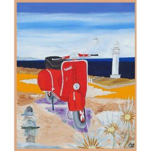 Vespa con cardos